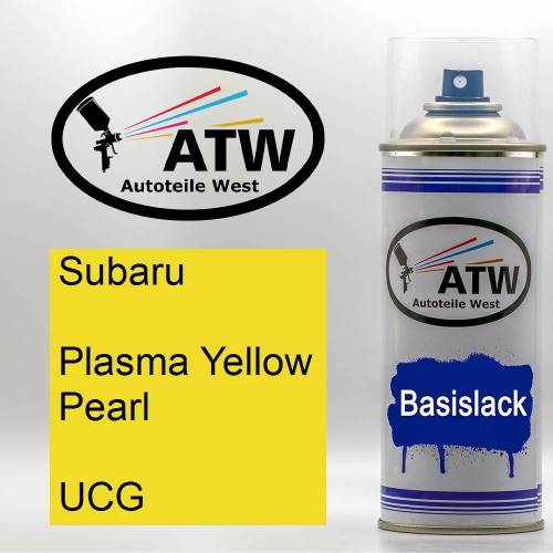 Subaru, Plasma Yellow Pearl, UCG: 400ml Sprühdose, von ATW Autoteile West.